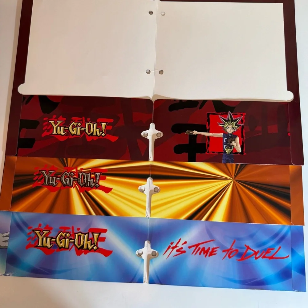 Yu-Gi-Oh! Yugioh Folders Lot Of 4 2003 Starpoint 3 Ring Hole Pockets Binder Used